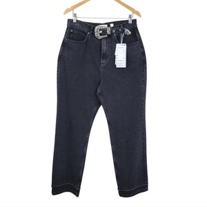 Le' AL.X Western Belt Jean Black Denim Jeans NEW Women's Size 31